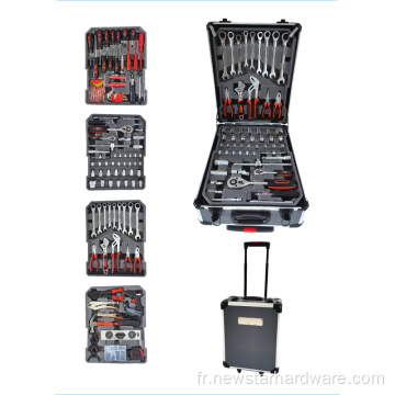 186pcs kits à outils Étui en aluminium avec chariot